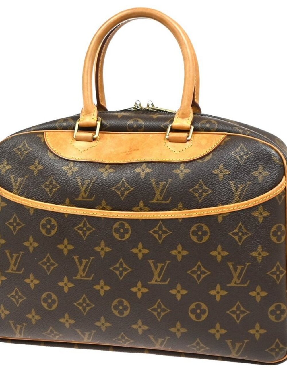 LOUIS VUITTON LV Logo Deauville Hand Bag Monogram Leather Brown M47270 70YH891 - Picture 1 of 14